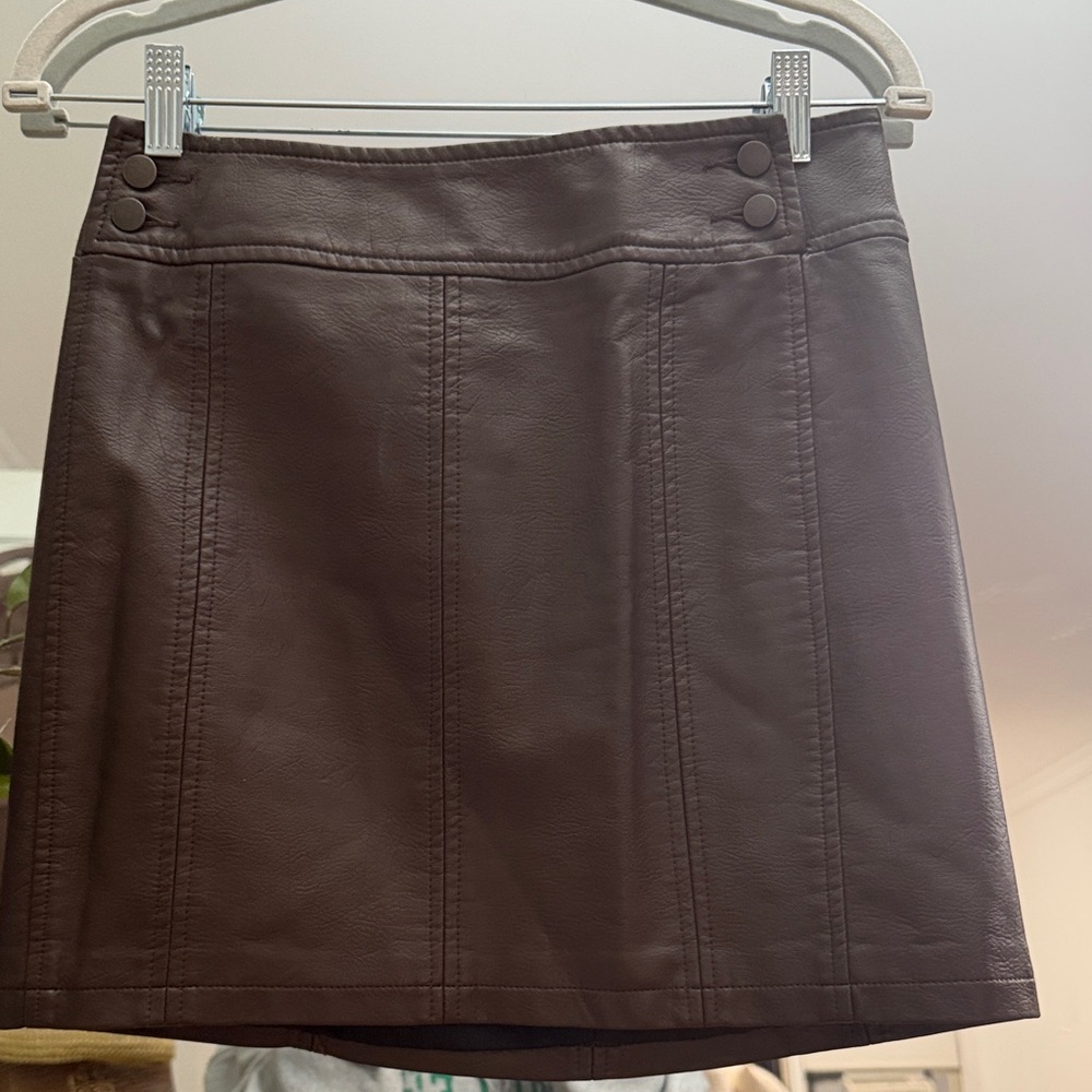Free People Dark Brown Mini Skirt